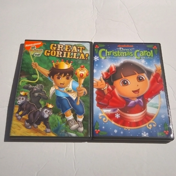 Diego Great Gorilla And Dora the Explorer Christmas Carol DVDS - Picture 1 of 6
